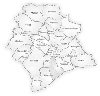 Die Quartiere der Stadt Zürich
